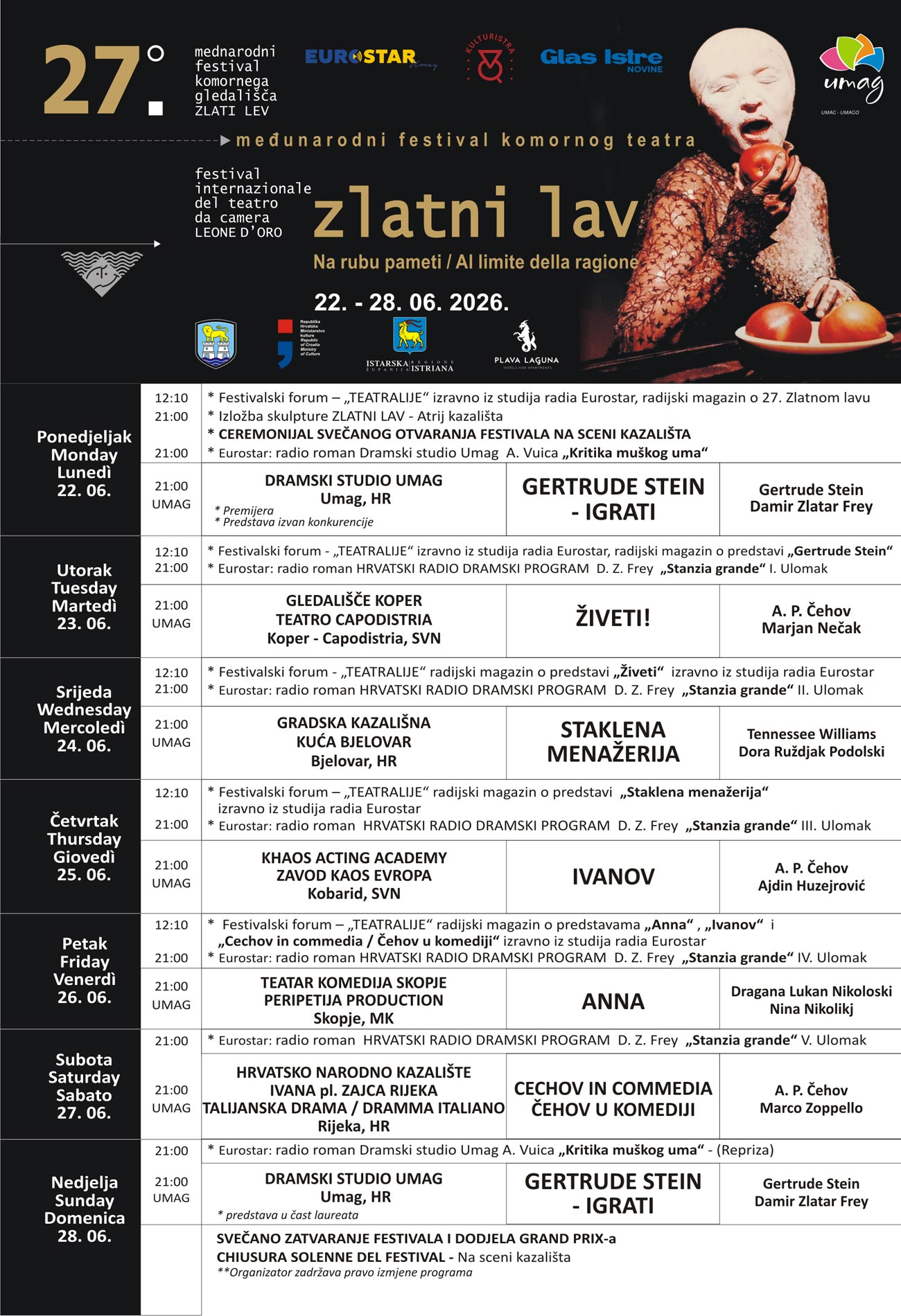 Zlatni Lav - program 2025